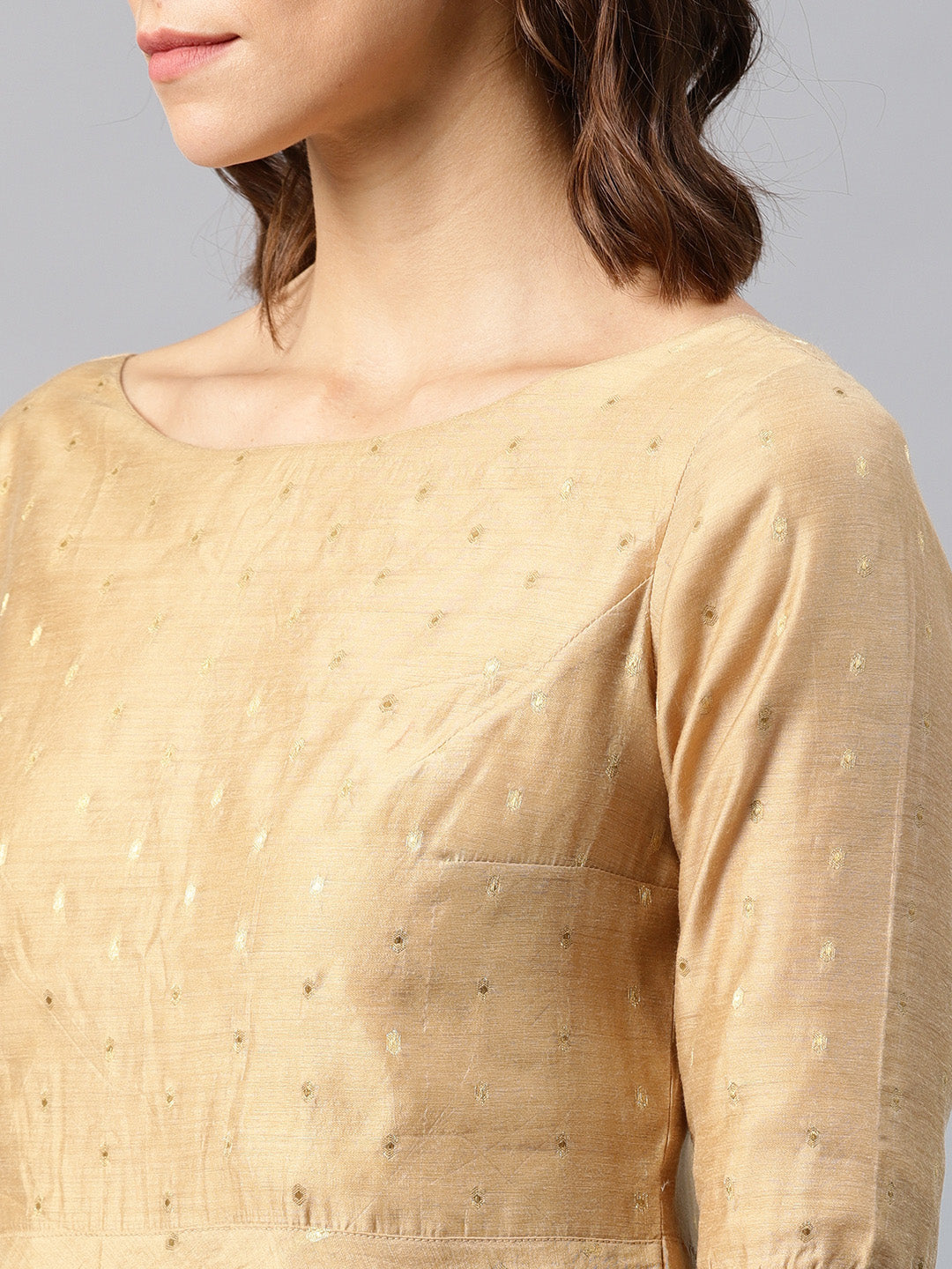 Beige Anarkali Kurta Set