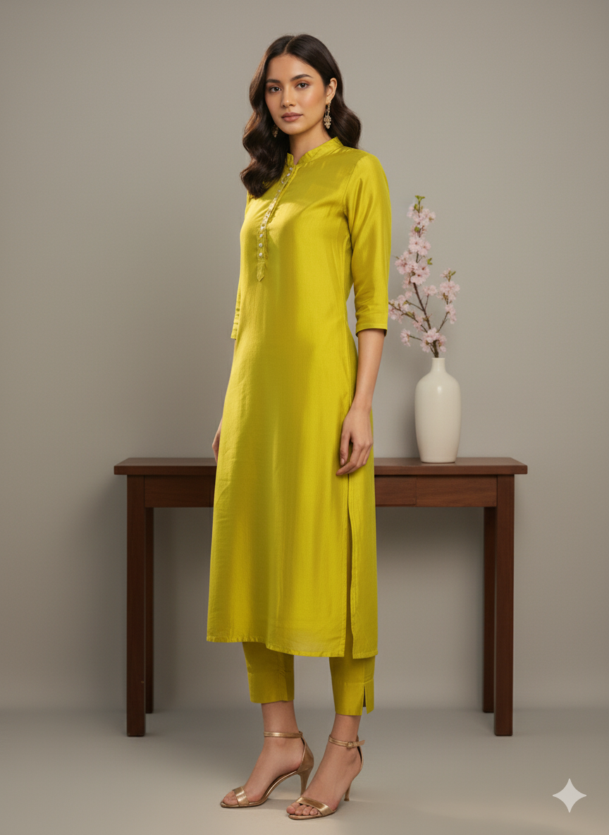 Lime Green Kurta Set