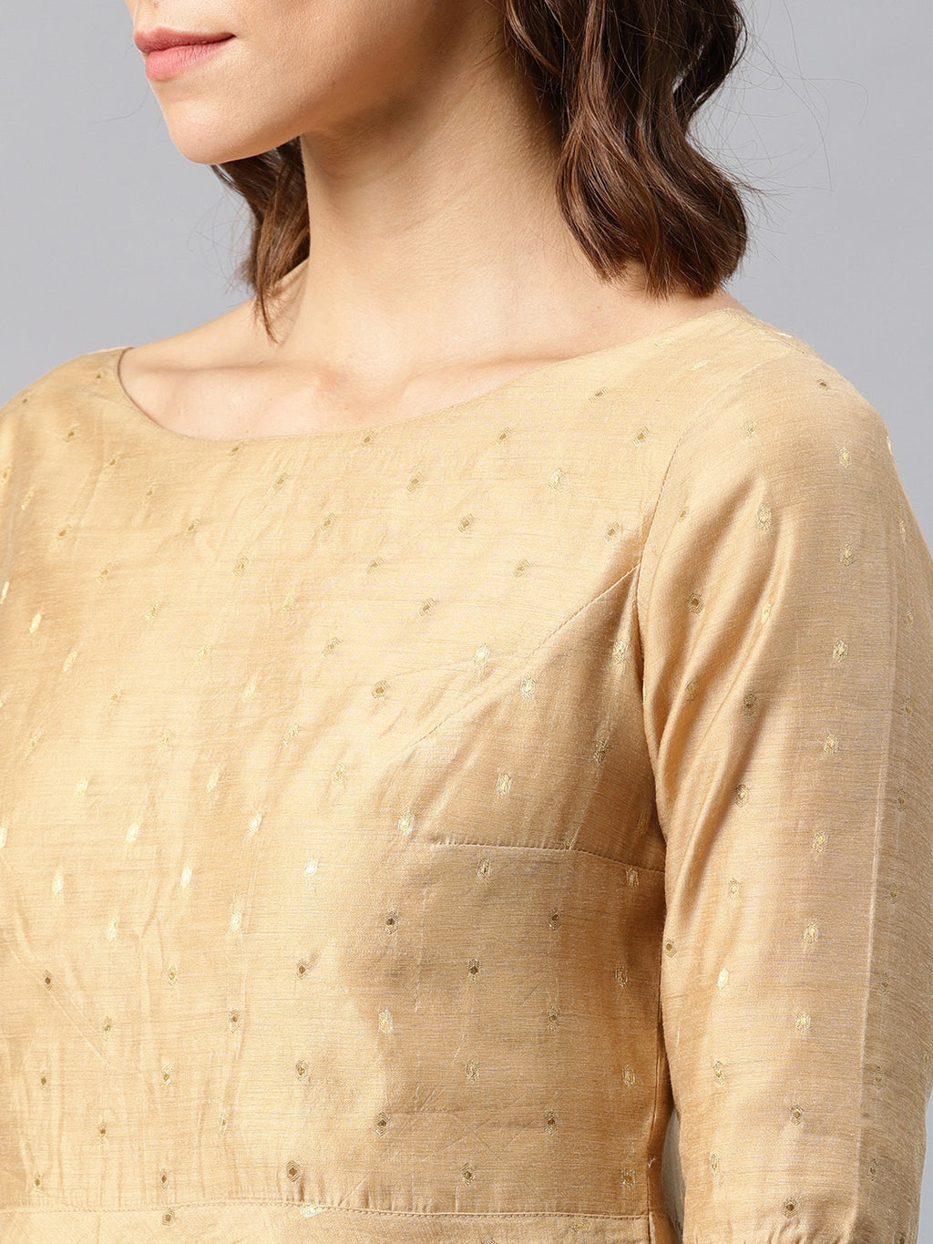 Beige Anarkali Kurta Set