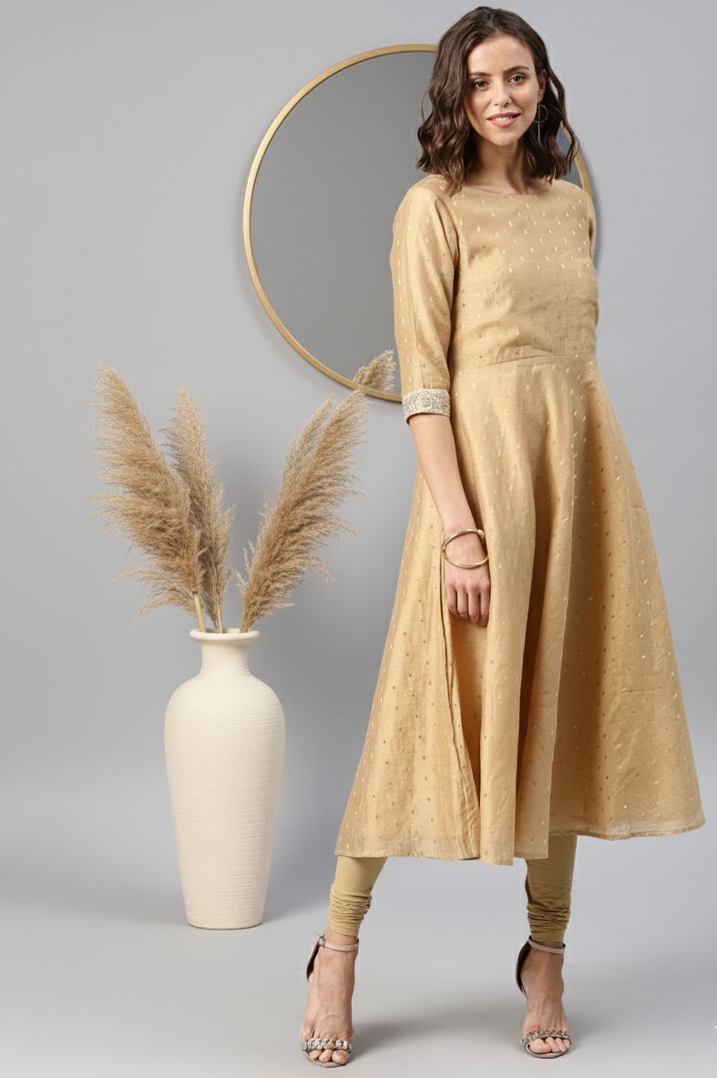 Luxury Gold Beige Kurta Set