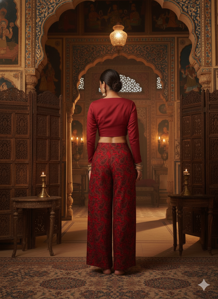 Maroon Printed Plazzo