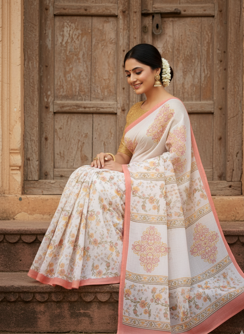 Cotton printed Saree