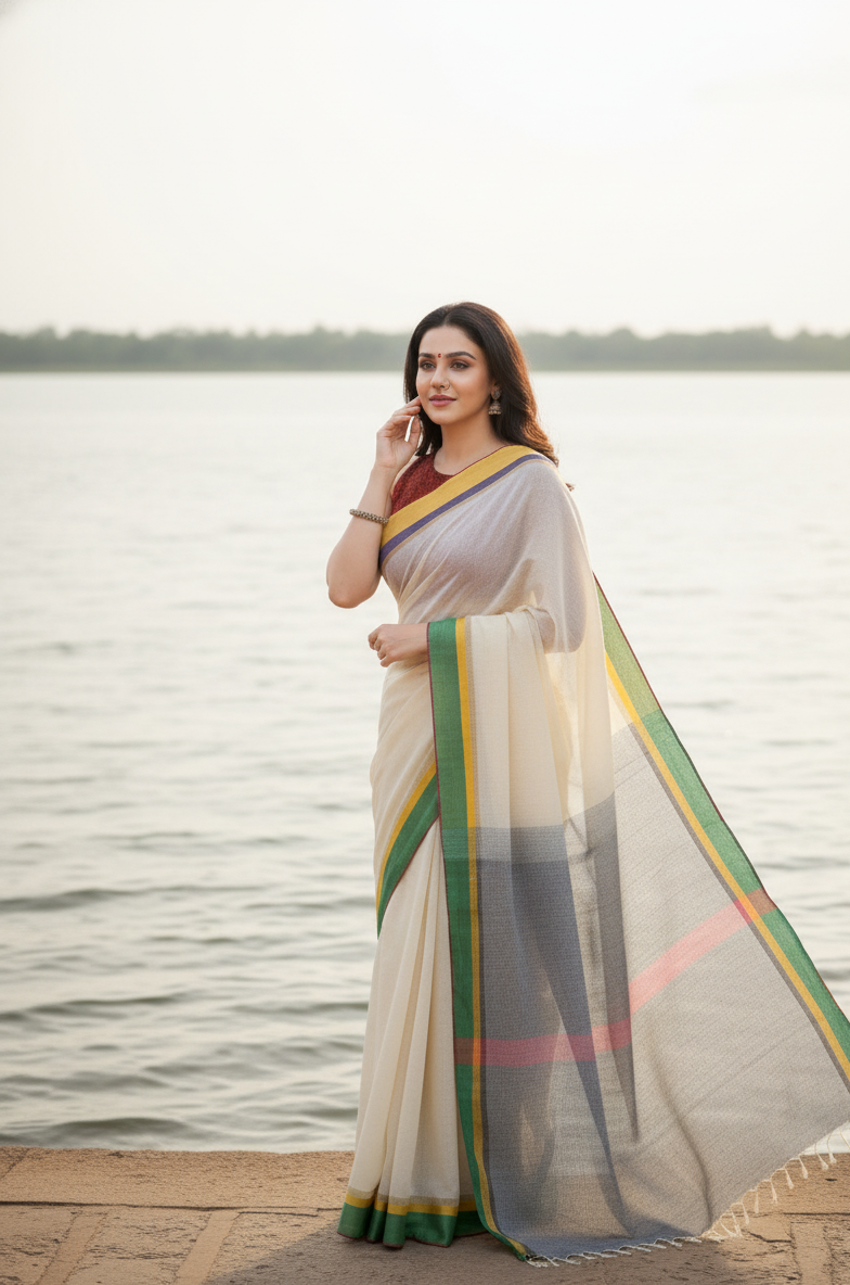 White & Grey Saree